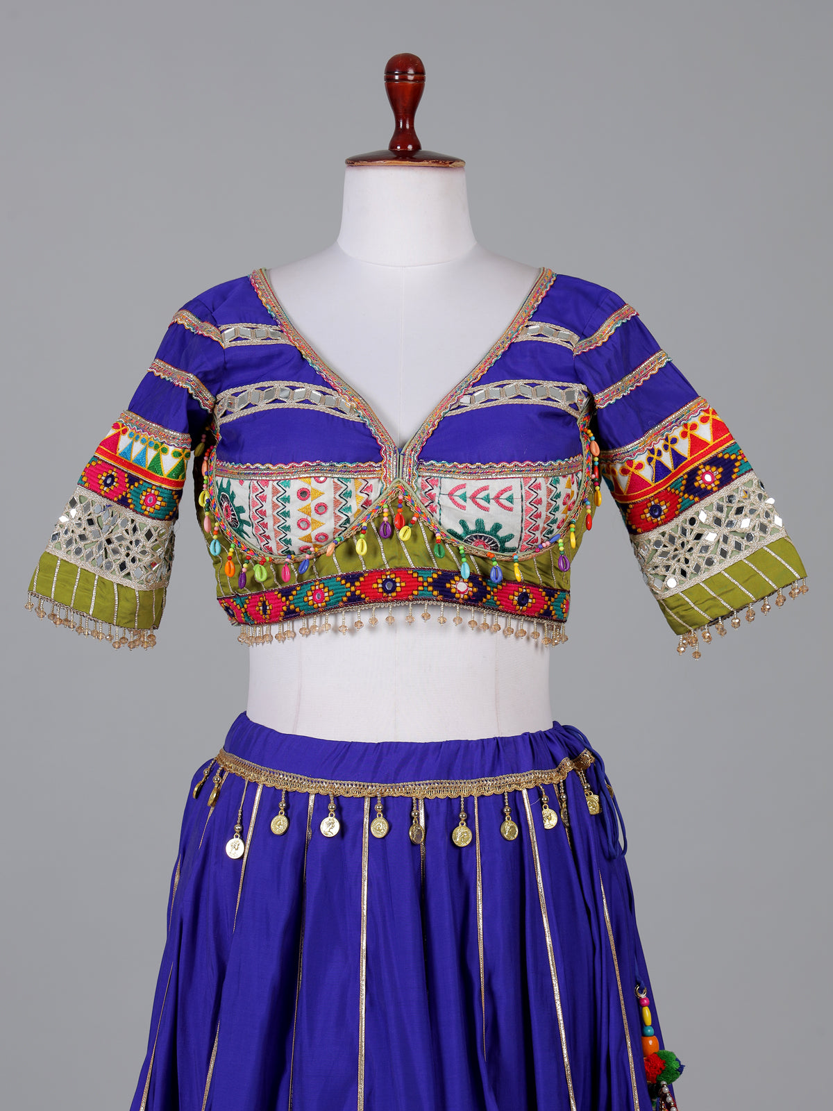 Royal blue garba festive lehenga choli