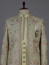 Cream designer contemporary Indo western set