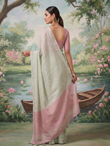 Mint frost woven tissue silk saree