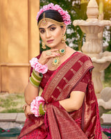 Blush pink festive silk saree