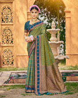 Verdant green zari woven saree