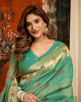 Dreamy mint blue paithani drape