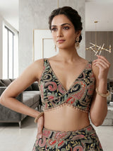 Jet black heritage festive lehenga choli