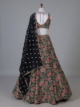 Jet black heritage festive lehenga choli