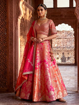 Red Banarasi wedding lehenga choli