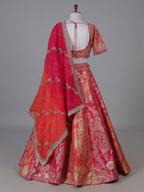 Red Banarasi wedding lehenga choli