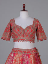 Red Banarasi wedding lehenga choli