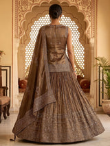 Bronze brown regal silk lehenga choli