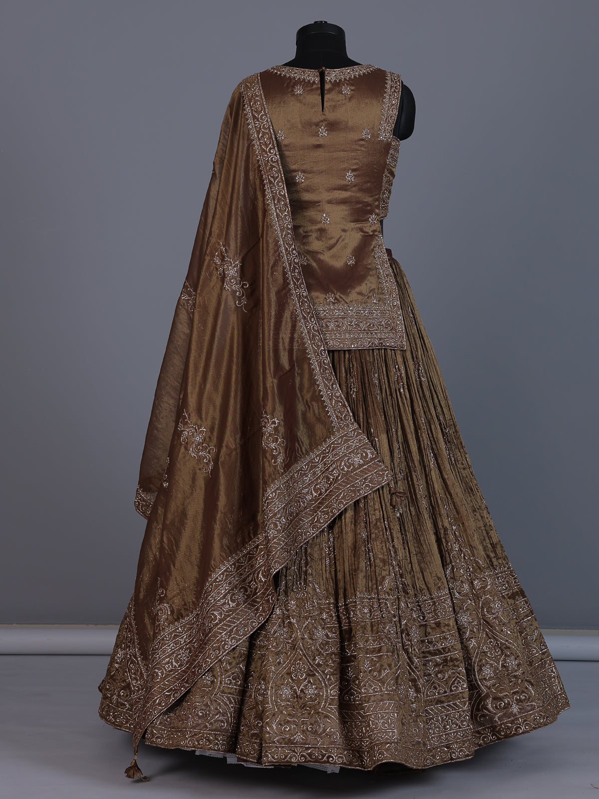 Bronze brown regal silk lehenga choli