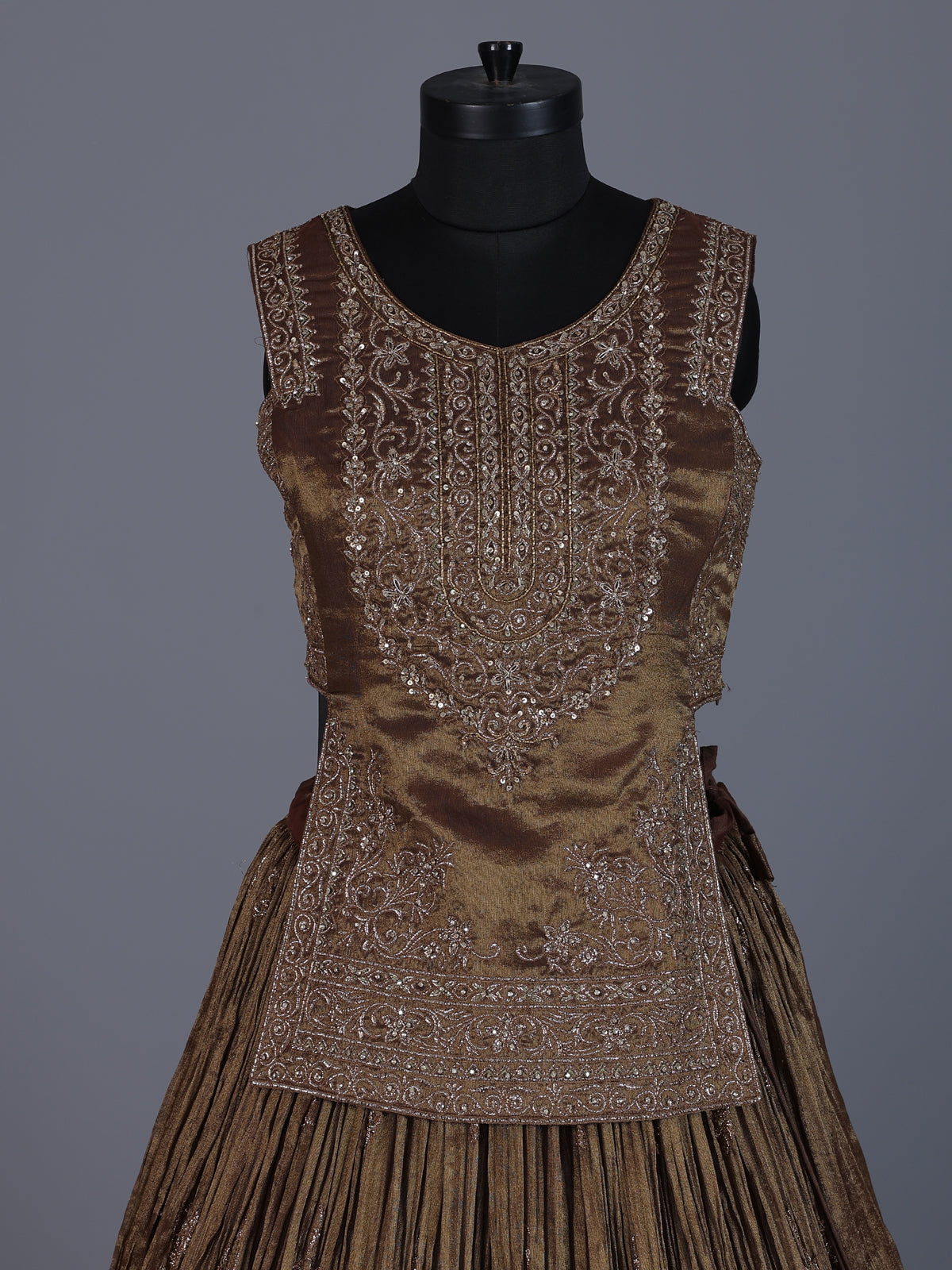 Bronze brown regal silk lehenga choli