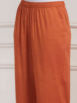 Orange rustic floral embellished graceful attire