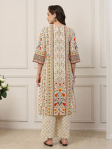 Beige heritage print palazzo festive ensemble