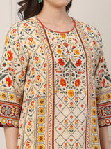 Beige heritage print palazzo festive ensemble