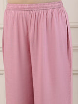 Blush pink printed chanderi festive sophistication