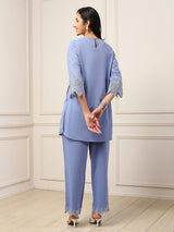 Lavender embroidered cotton contemporary kurti style