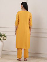 Yellow woven textured embellished celebration look
