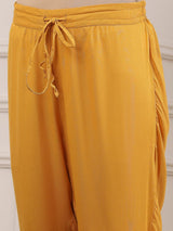 Yellow woven textured embellished celebration look