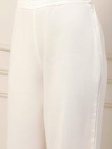 White schiffli embroidered contemporary fashion favorite