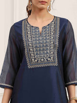 Navy blue zardosi adorned festive masterpiece