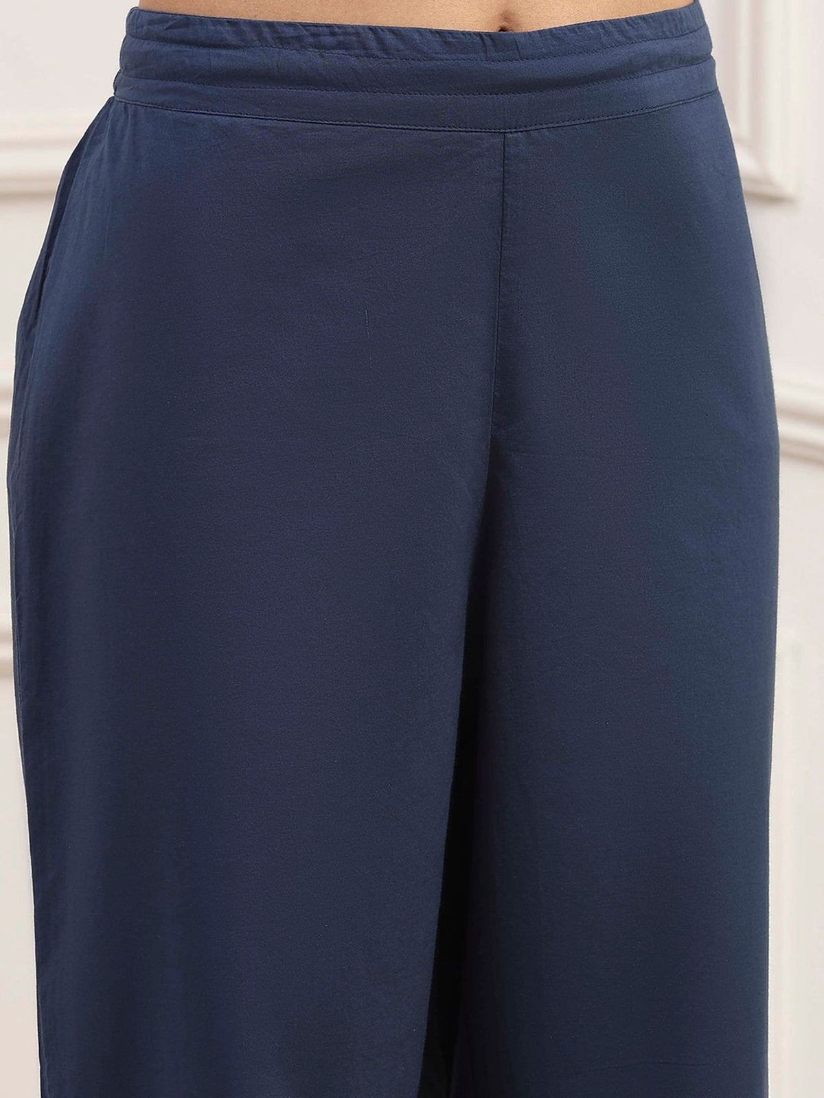 Navy blue zardosi adorned festive masterpiece
