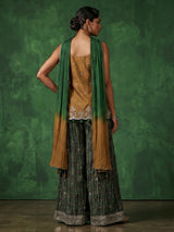 Mustard green festive palazzo suit