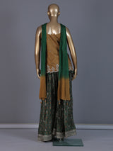 Mustard green festive palazzo suit