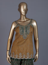 Mustard green festive palazzo suit