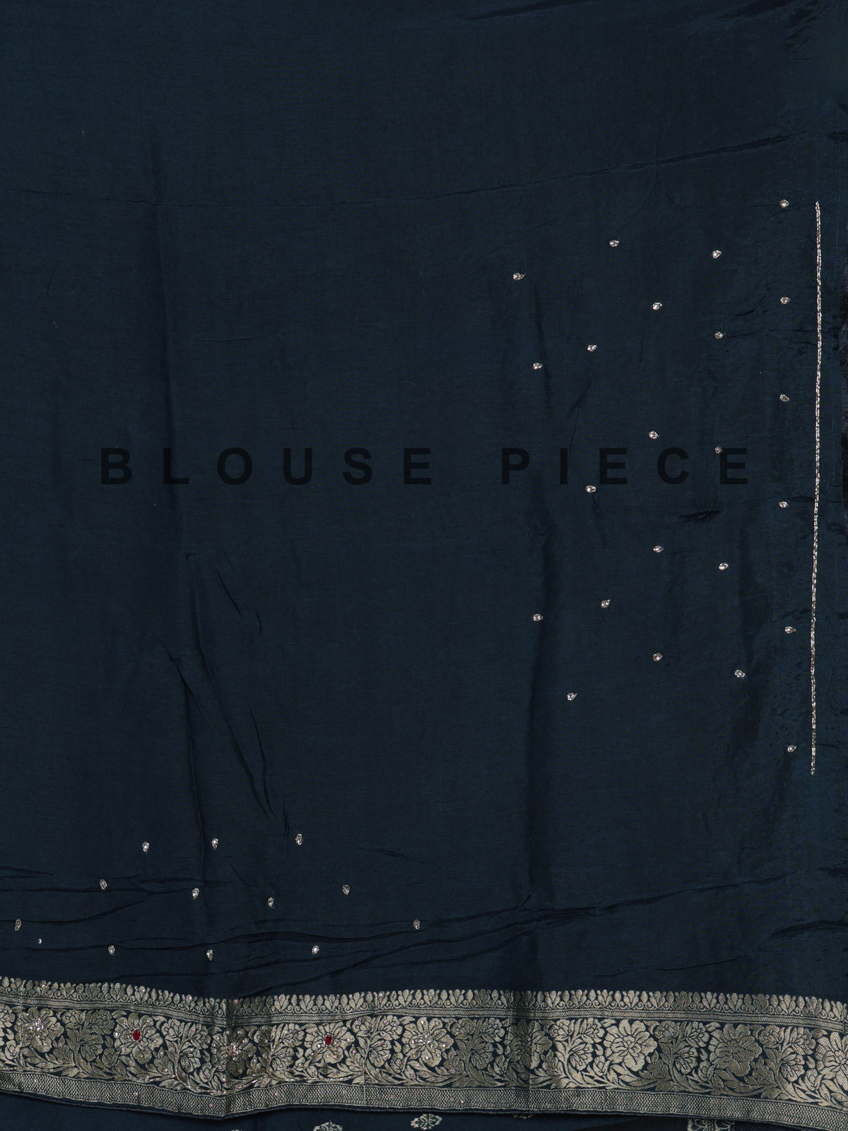 Deep teal blue silk wedding saree