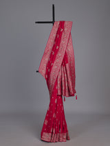 Crimson red silk traditional saree