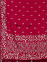 Cherry red silk wedding saree