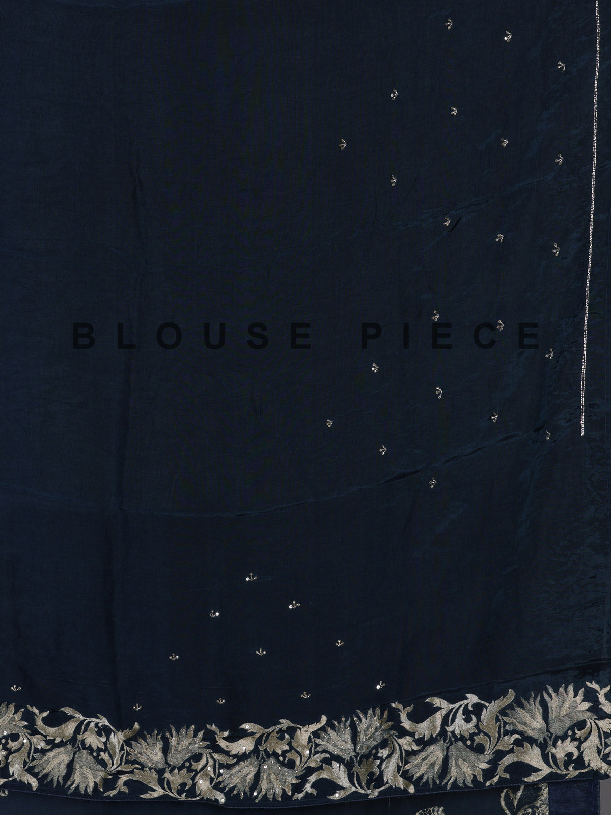 Navy blue silk reception saree