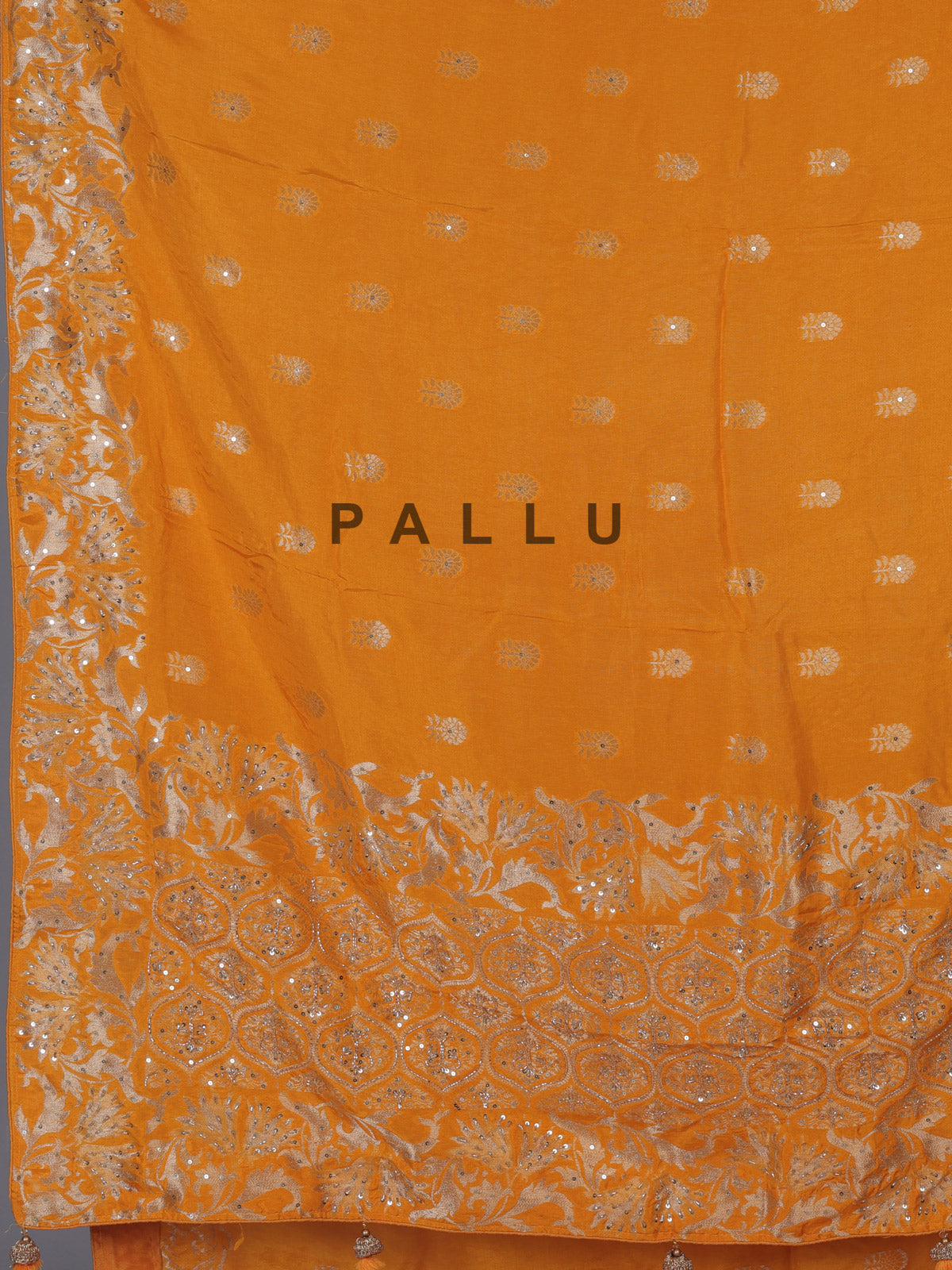 Mustard yellow silk haldi saree