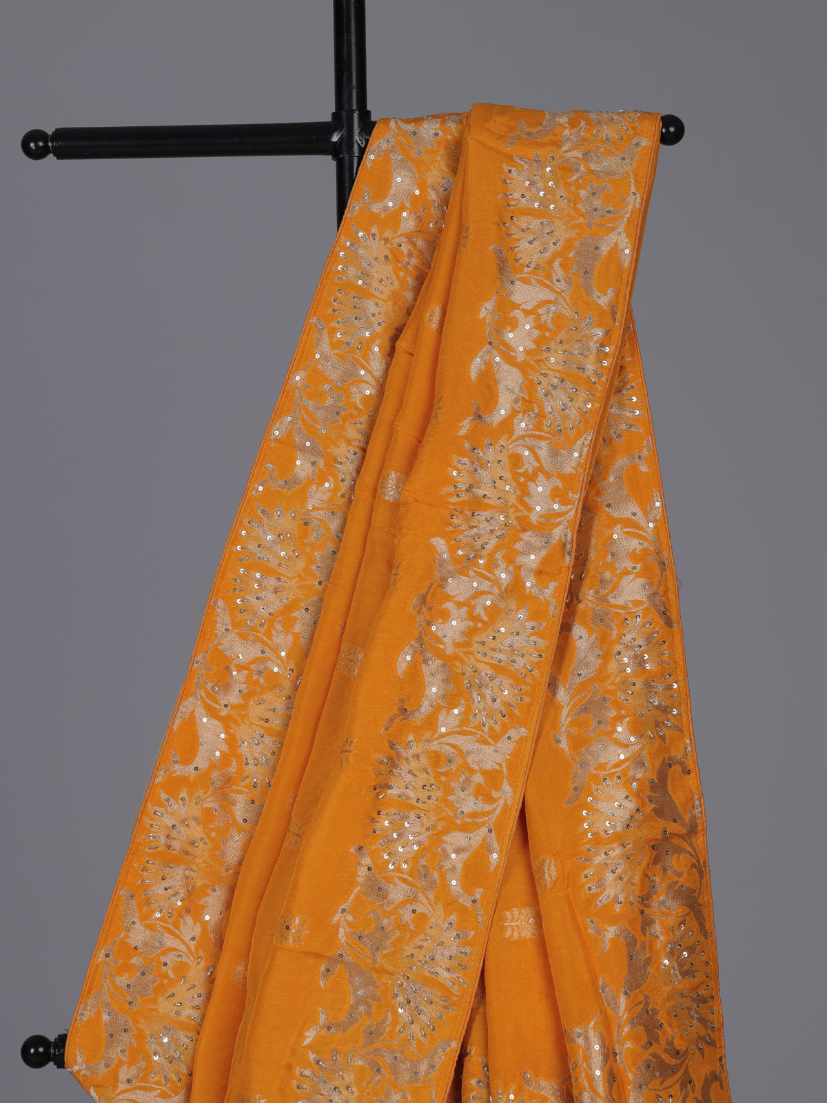 Mustard yellow silk haldi saree