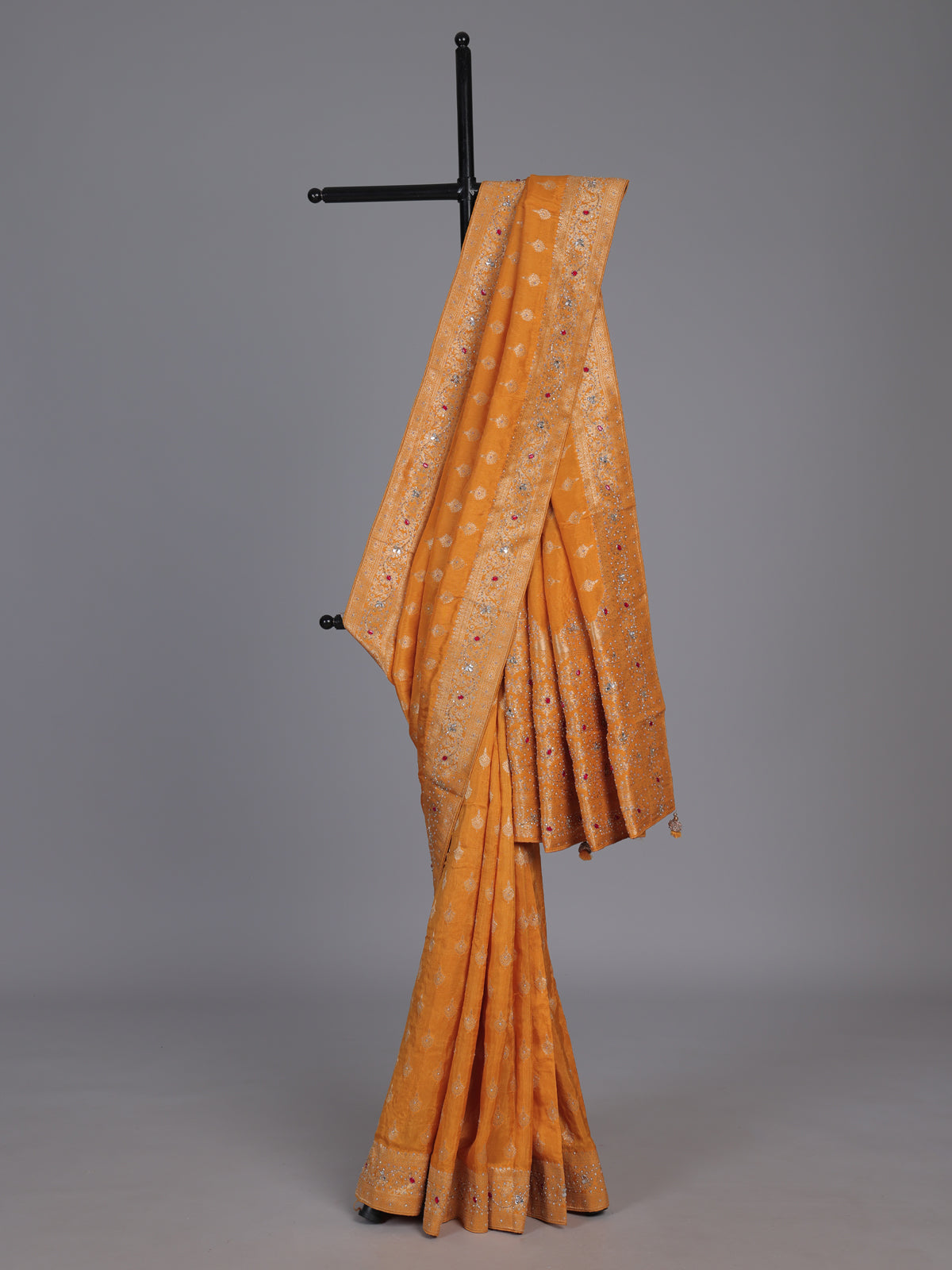 Turmeric yellow silk festive saree