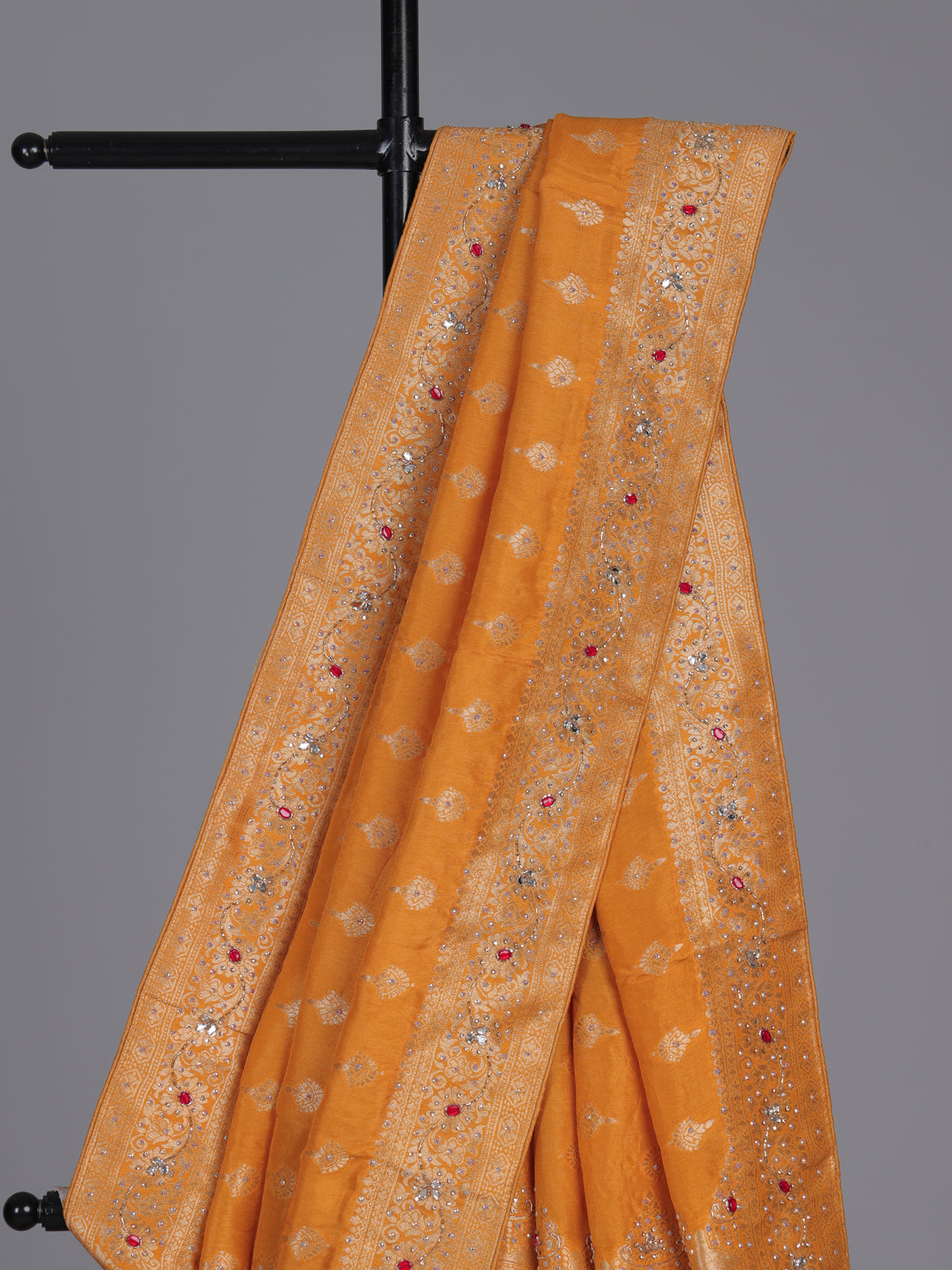 Turmeric yellow silk festive saree
