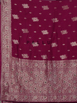 Plum wine silk festive wear saree