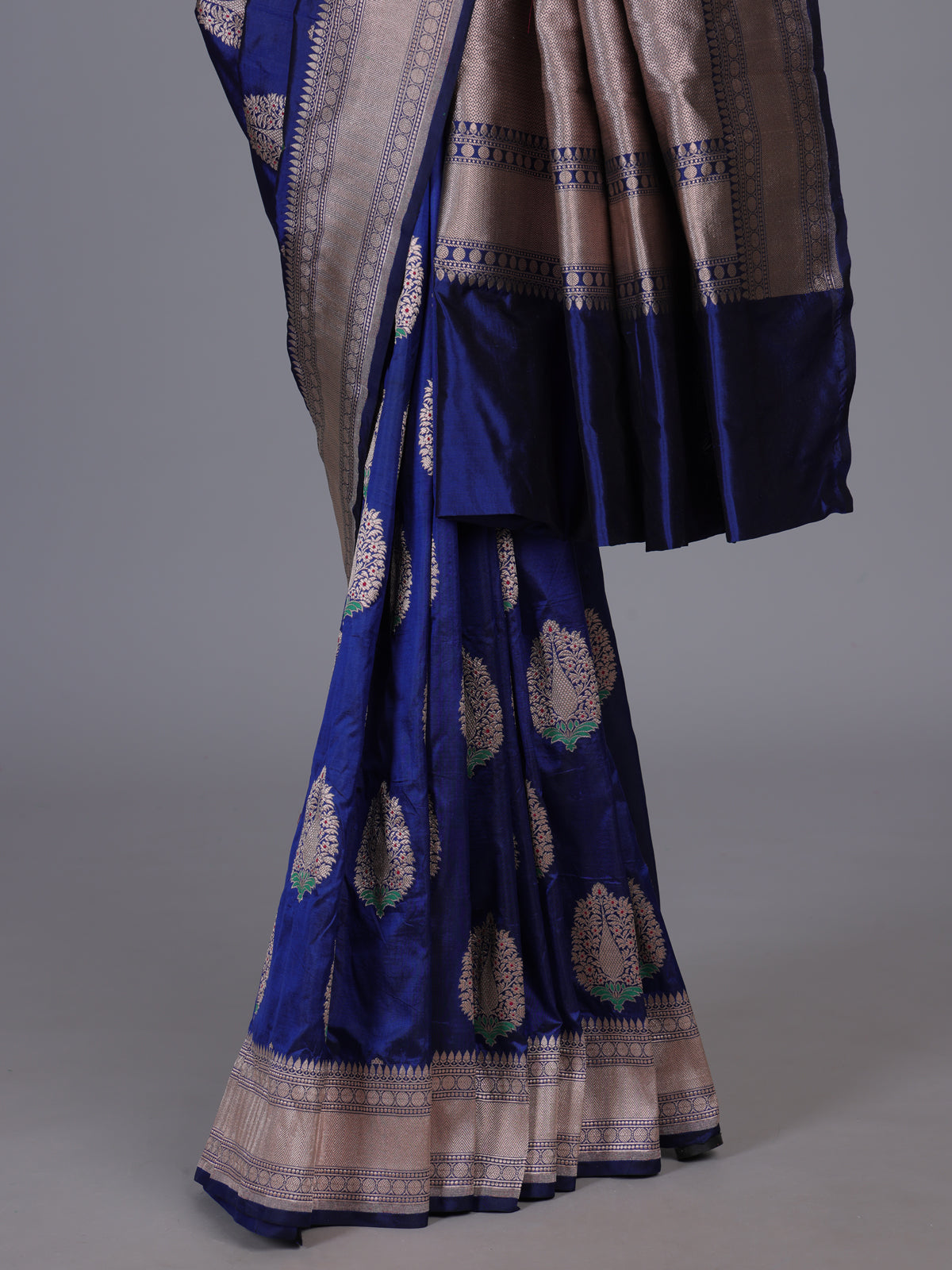Royal blue banarasi silk traditional saree