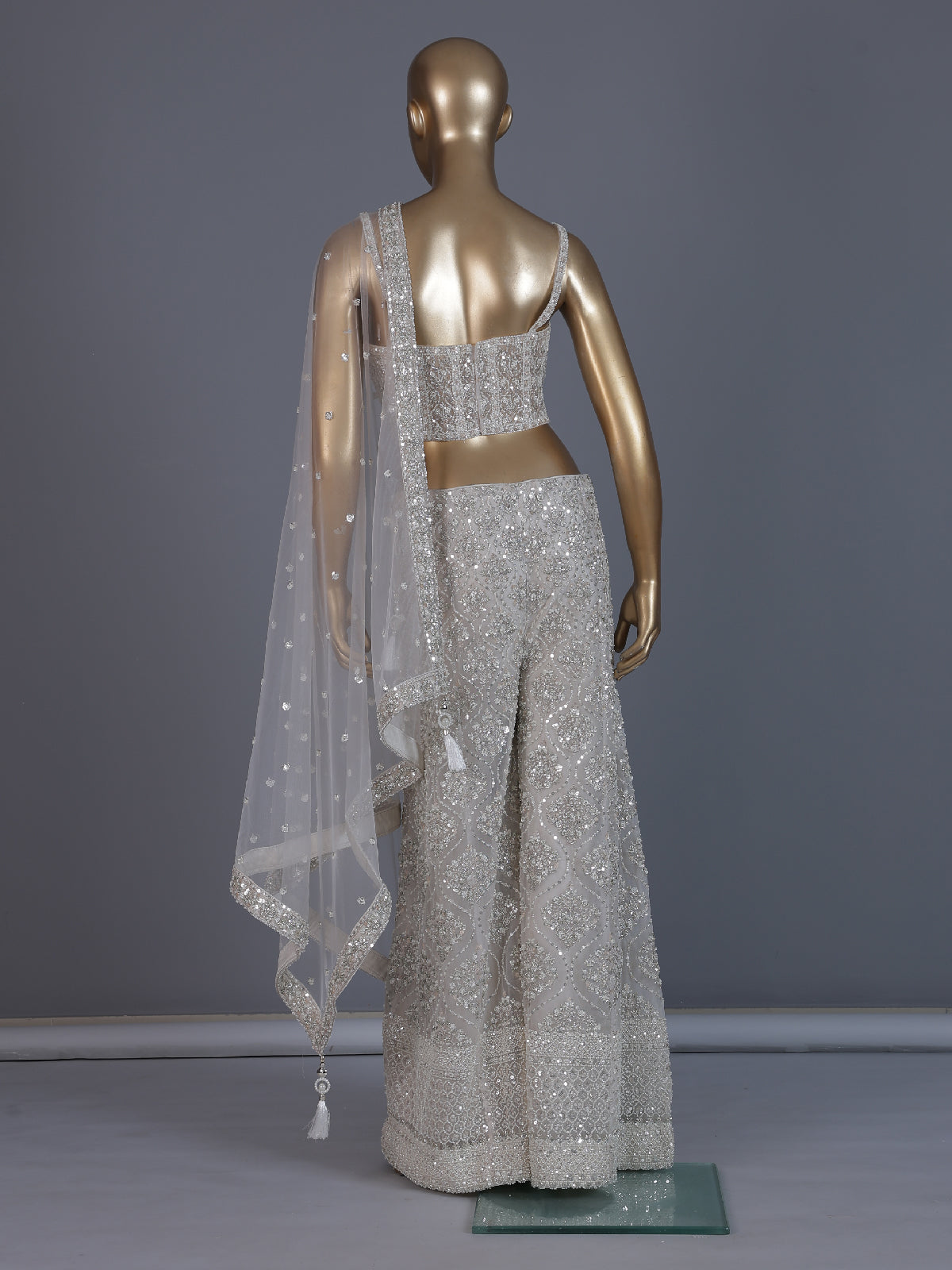 Beige radiant sparkle designer salwar suit