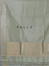 Pista green timeless raw silk  zari celebration saree