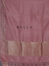 Pink elegant floral zari woven festive saree