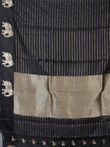 Black regal ambari zari woven raw silk saree