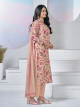Beige floral vine printed festive kurti set elegance