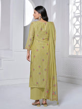 Green blooming booti festive cotton kurti statement