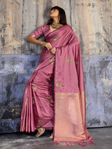 Pink radiant handloom wedding saree glamour statement