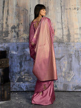 Pink radiant handloom wedding saree glamour statement