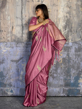 Pink radiant handloom wedding saree glamour statement