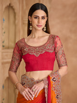 Yellow radiant shaded chiffon festive saree elegance