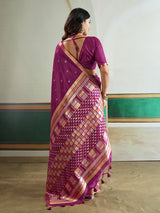 Purple royal handcrafted festive saree statement beauty