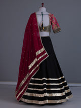 Black pichwai artistry festive lehenga statement attire