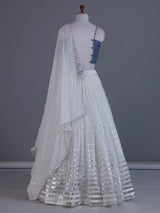 White silver shimmer lehenga choli elegance